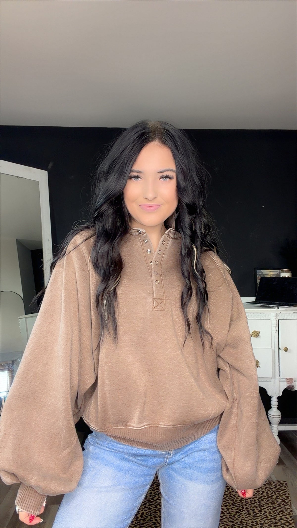 Mocha Collared Pullover