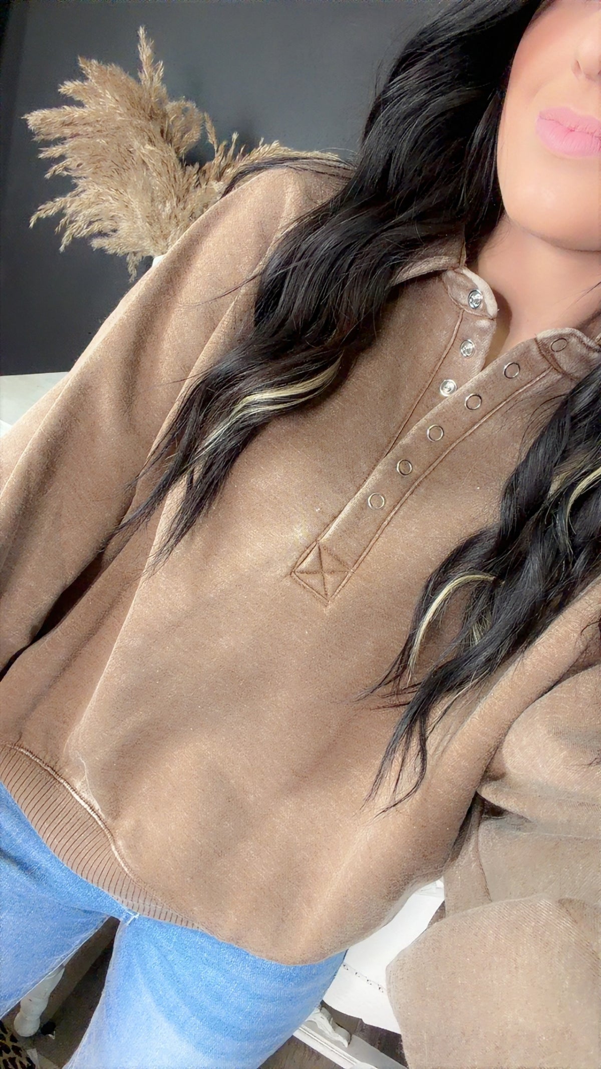 Mocha Collared Pullover