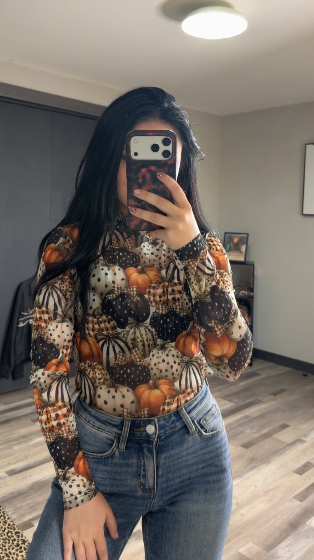 Fall Charm Mesh Top
