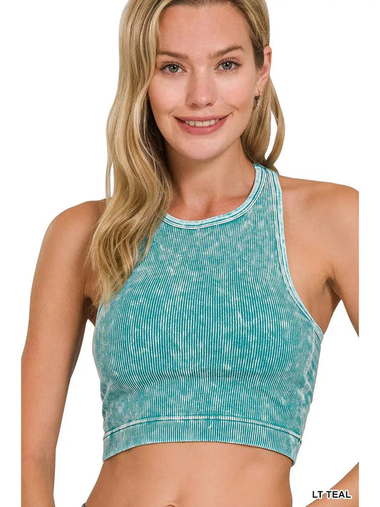 High Neck Ribbed Tank