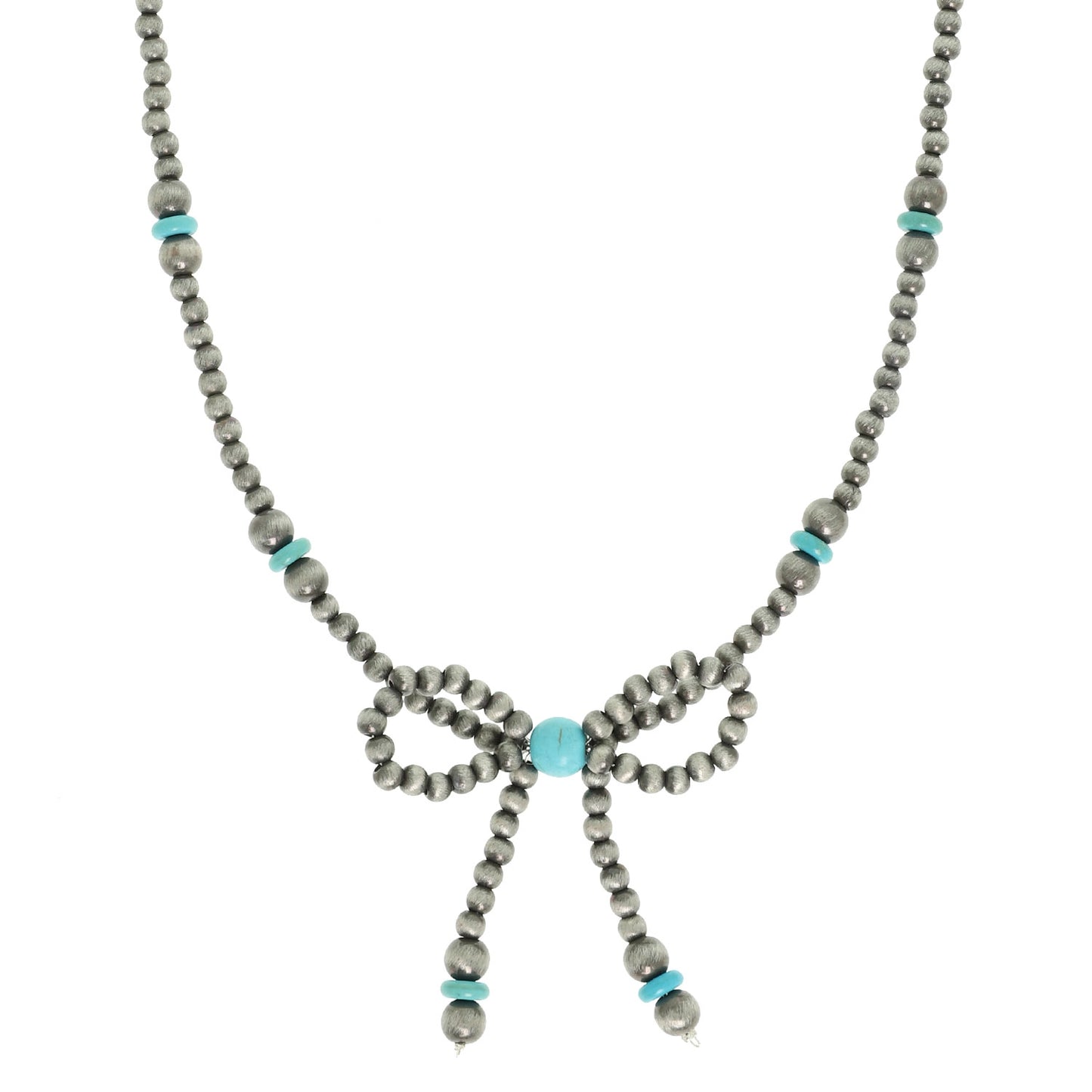 Marbled Pearl Bow Necklace