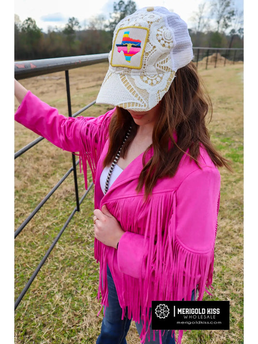 Hot Pink Fringe Jacket