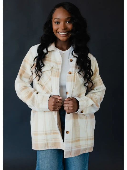 Tan & Cream Plaid Jacket
