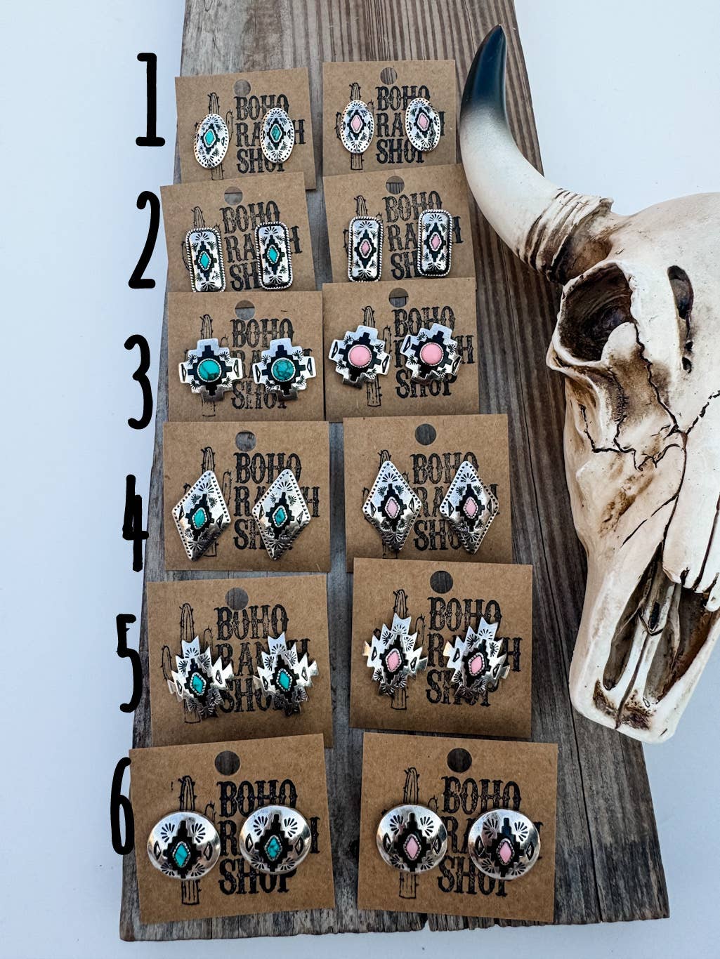 Aztec Post Earrings  STYLE 4 - DIAMOND TURQUOISE
